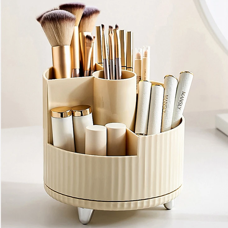 360 Degree Rotation Multifunctional Cosmetic Brush Plastic Holder Make Up Organizer Brushes Lipsticks Storage Box