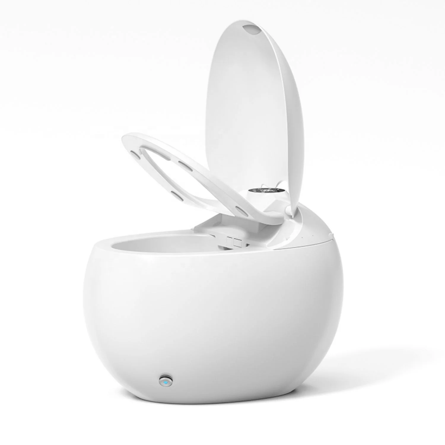 Automatic fulsh one piece egg shaped with siphon automatic intelligent toilet ceramic smart white color foot flush wc