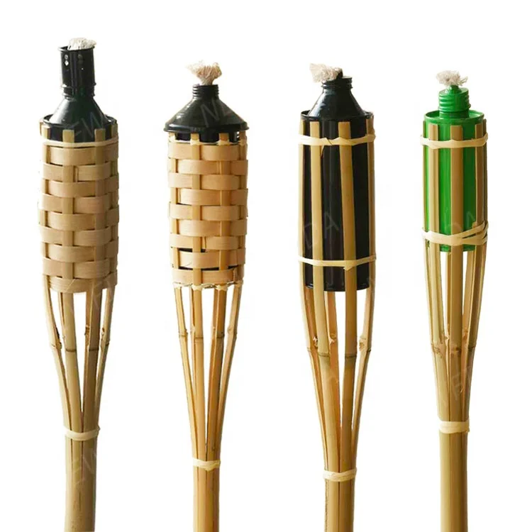 Tiki стиль металлическая канистра масло топливо патио ручной садовый фонарик бамбук