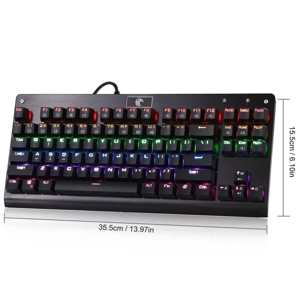  Z-77 RGB 87Key LED Backlit Wired Mechanical Professional Gaming Keyboard 87 Standard