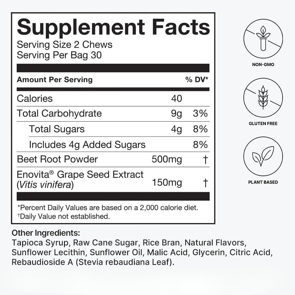 Beetroot Gummies: Aid Nitric Oxide, BP & Heart Health, with Antioxidant Beetroot Powder