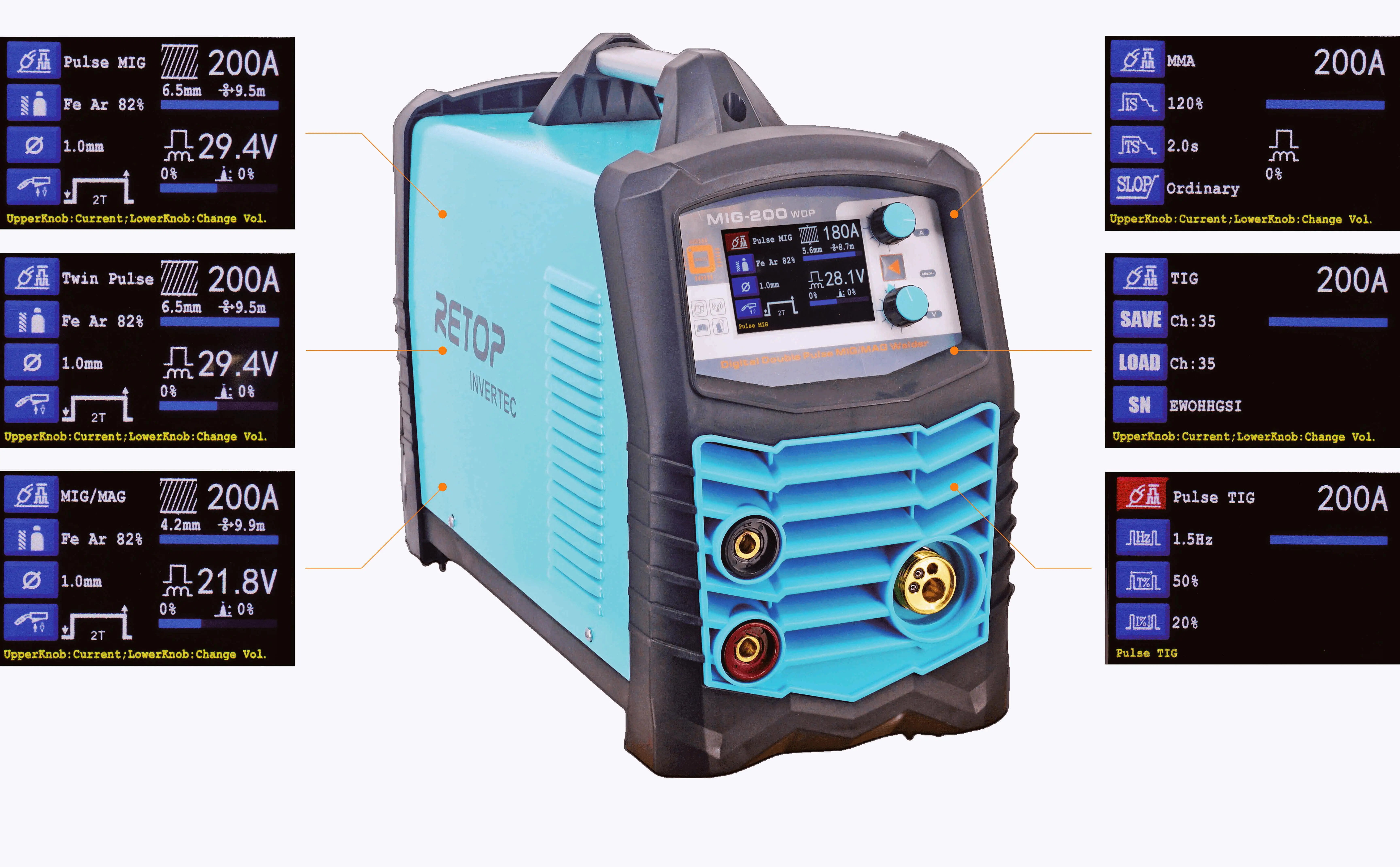 Portable multi-function inverter dual pulse mig welding machine for home use