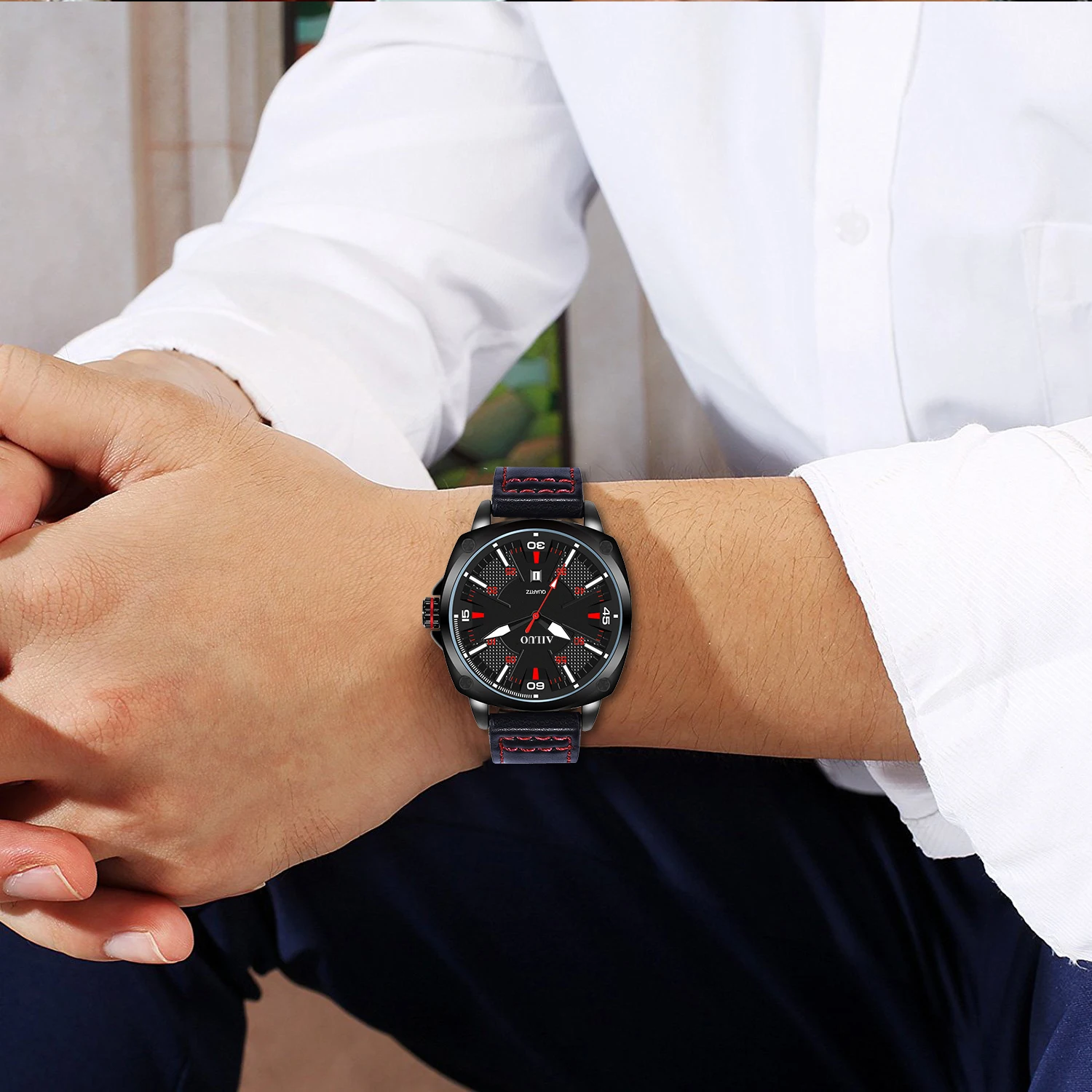 
2021 Fashion Classic Casual Watches Luxury Male Wristwatch Leather Business Quartz Watch for Men 