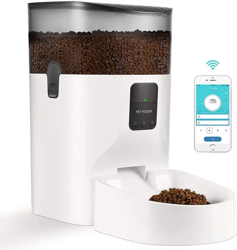 Best Unique Fit Pets Cats Dogs 7L Automatic Pet Dry Food Feeding with Healthy Dispenser Bowls Remote Control App