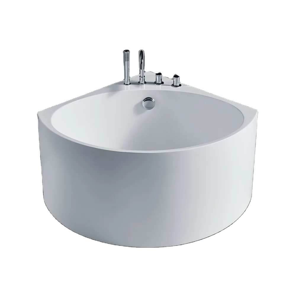 Wholesale Custom Indoor Bath Tub Soaking Free Standing Corner 1000mm round bathtub acrylic white