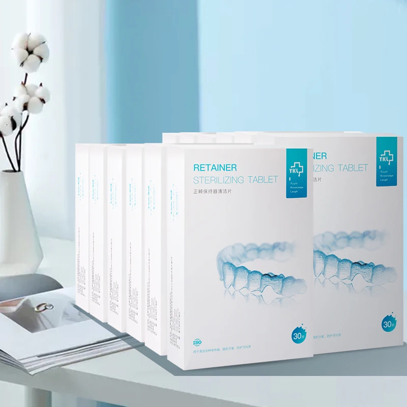 Ykelin Boxed Oral Teeth Care Remove Braces Bacteria Retainer Cleaning Effervescent Tablet