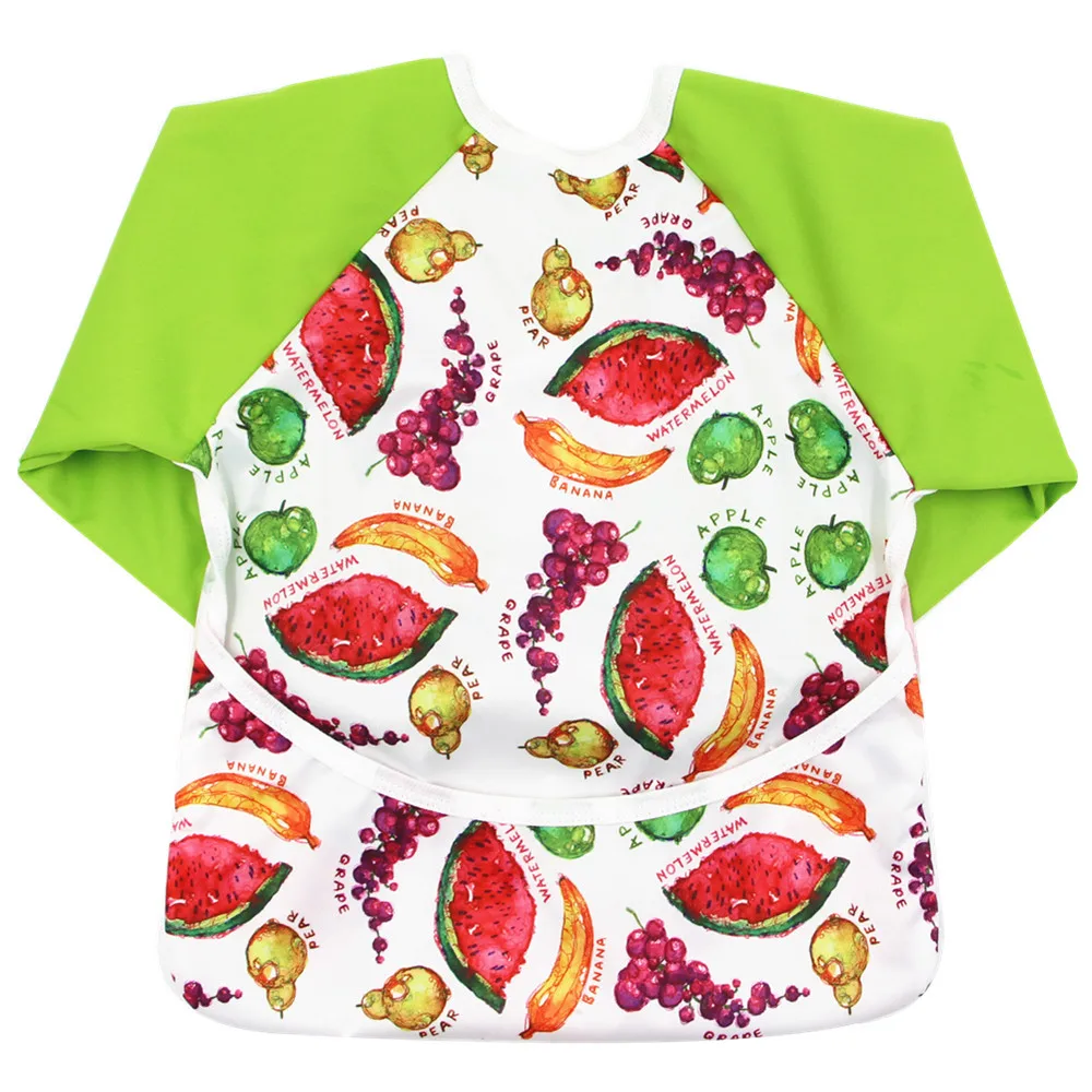 Оптовая продажа, детские нагрудники с рукавами, водонепроницаемый фартук для малышей