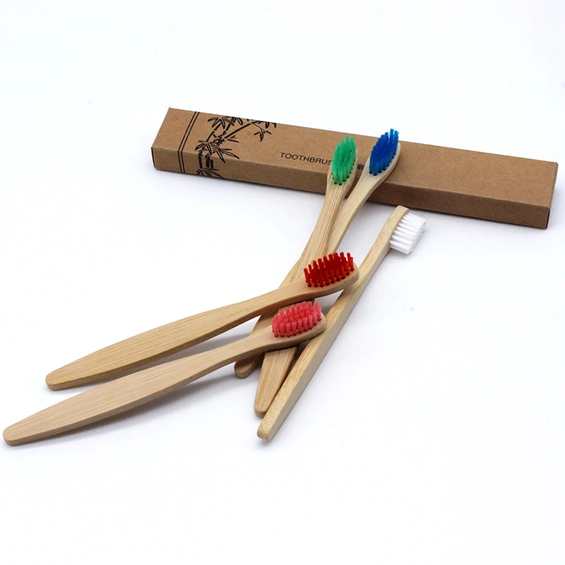 
Natural Bamboo Toothbrush Custom Logo Print Toothbrush Personalized Charcoal Bristle Ergonomic Kids Bamboo Toothbrush 