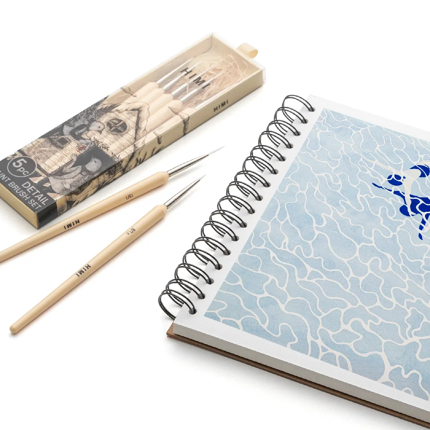 HIMI MIYA NYLON HAIR MATERIAL DETAIL PAINT BRUSH SET 5PCS ARTIST PAINT GOUACHE WATERCOLOR ACRYLIC PAINT BRUSHES