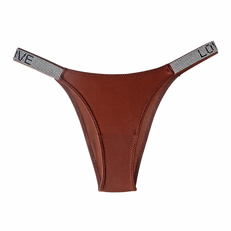 Letter underwear fashion Sexy wear plus size g-string briefs rhinestone panties underwear teen girls nylon fast dry green thongs