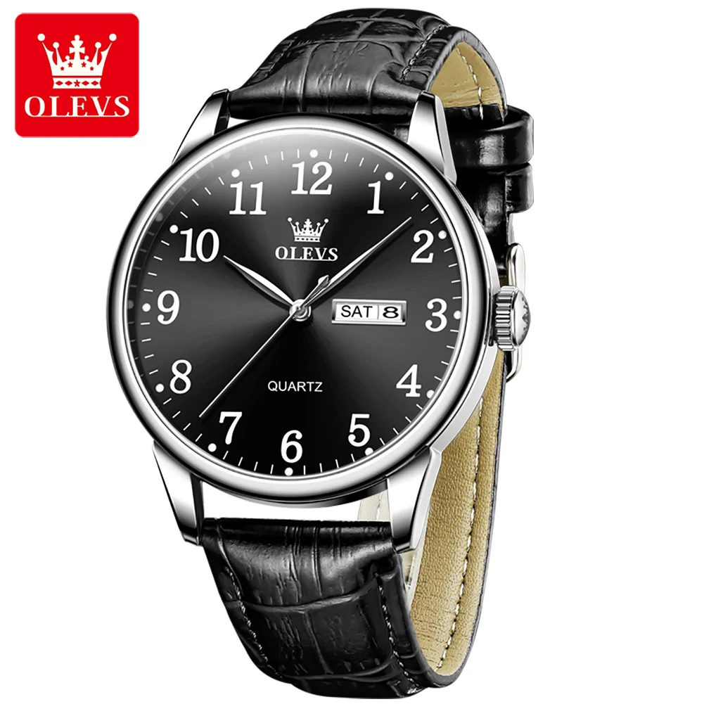 OLEVS 5535 analog brand your own men luxury private label wrist minimalist leather watch