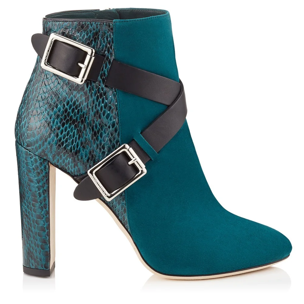 HMB173 2019 new fashion style new strength chunky high heel ankle suede upper women boots