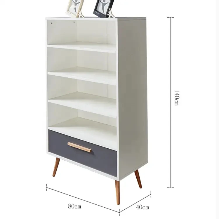 Modern Living Room Furniture Cabinet Bookshelves MDF Wooden Display Rack Bookcase