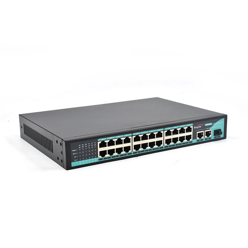 Wanglink Gigabit PoE Ethernet Switch 24 10/100/1000Mbps PoE Port 2 GE RJ45 Uplink 1 GE SFP Slot Switch PoE for CCTV