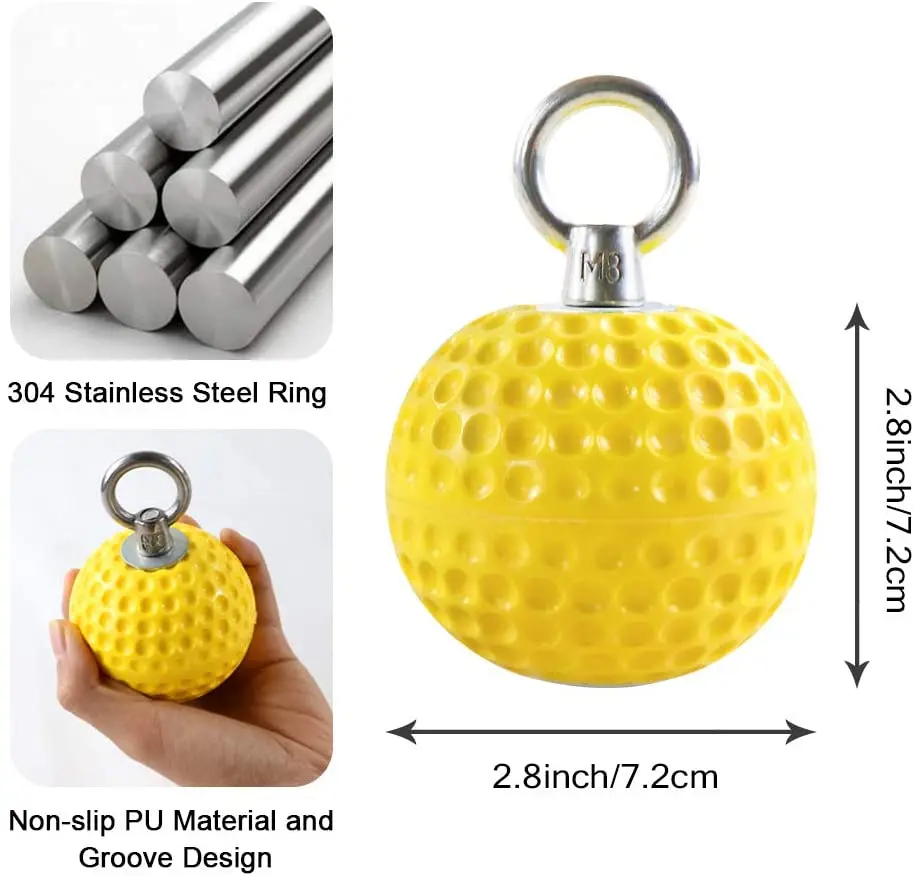 Climbing Pull Up Power Ball Hold Grips with Straps. Non-Slip Hand Grips Strength Trainer Exerciser for Bouldering