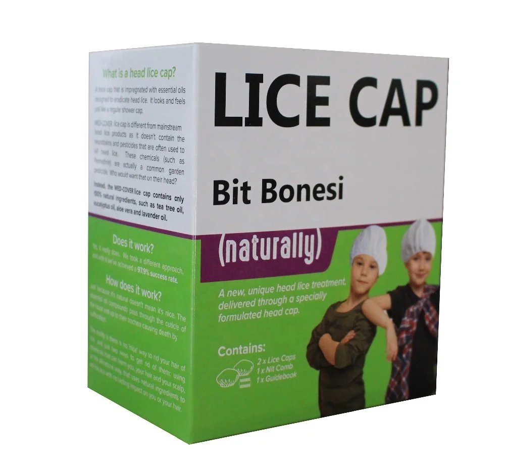Unique Patent Protected Naturally Formulated Hair Lice and Nit Treatment Head Cap No Harmful Chemicals