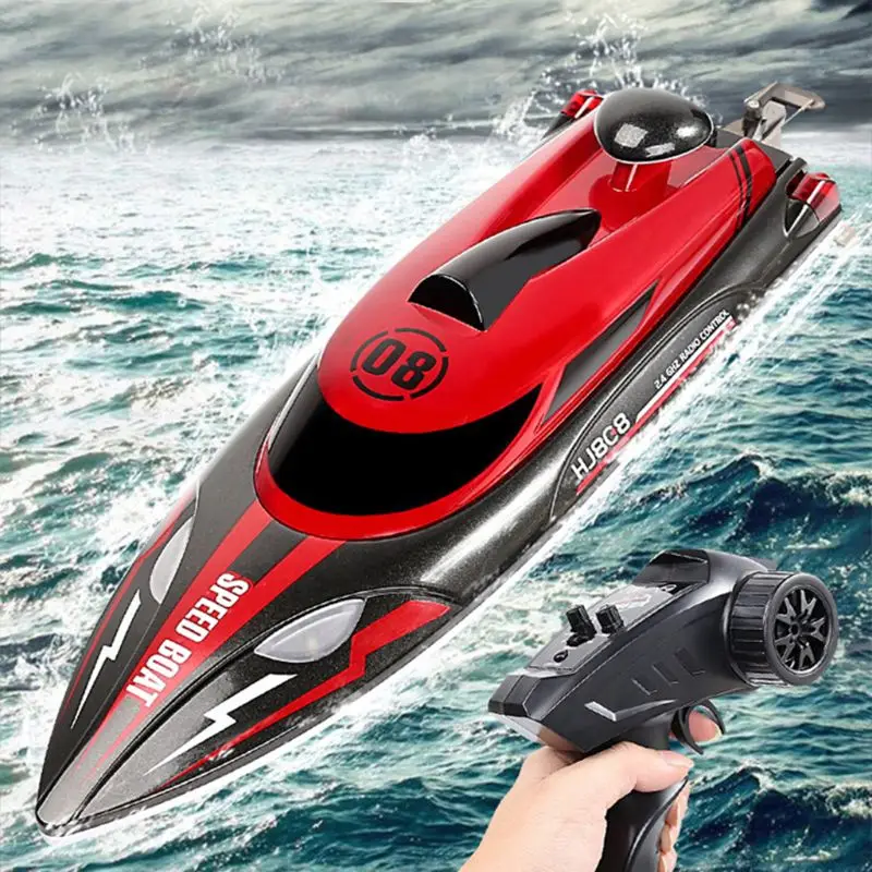 HJ808 RC Boat Remote Control High-Speed Speedboat Remote Control Boat 2.4G Athletic Navigation Model Water toys