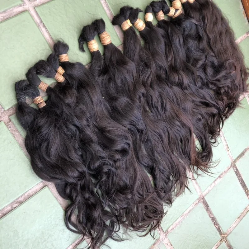 100%Human Hair Bulk black straight Virgin Hair Vietnam Factory