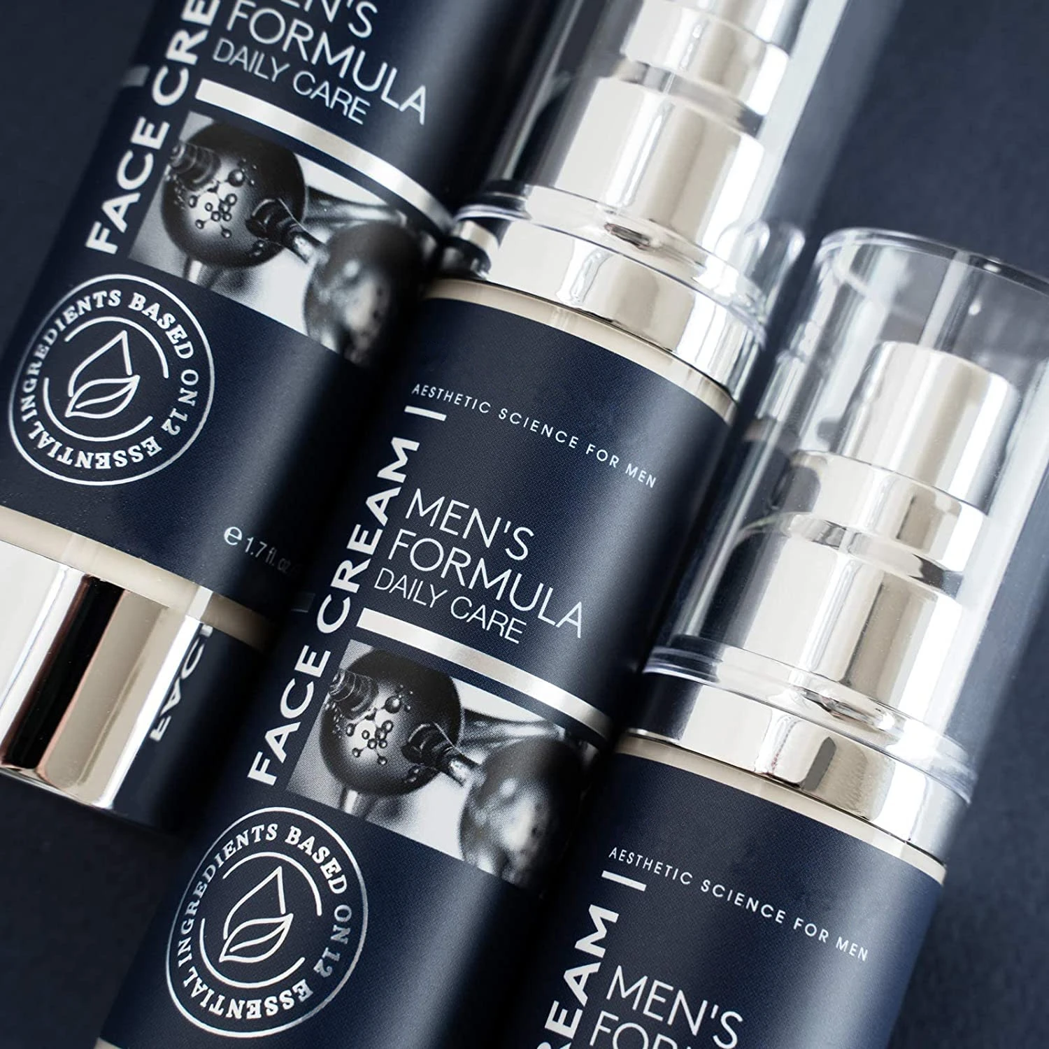 Private Label Mens Face Cream - 6 in 1 Mens Face Moisturizer  - Eye Bags Treatment & Face Lotion
