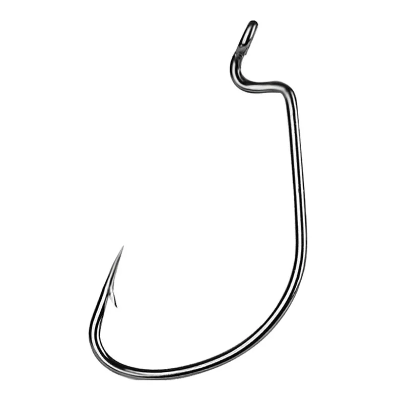 Hot Sale 1# 2# 4# 1/0# 2/0# 3/0# 4/0# 50pcs/box Single Hooks Wide Gap Worm Hooks of Fresh/Saltwater Fishing Hooks