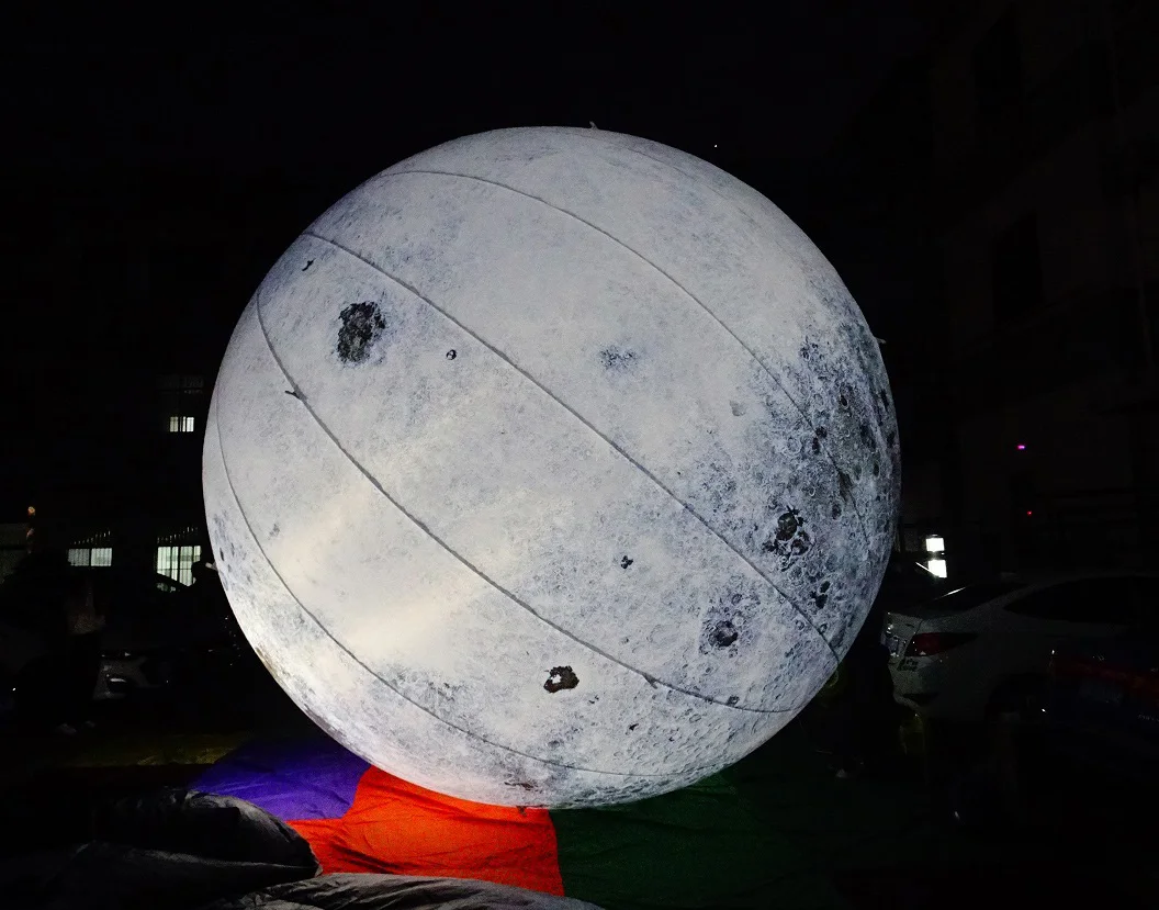 hot selling Giant Advertising Inflatable Moon Model Large Inflatable Moon Balloon With Led Light