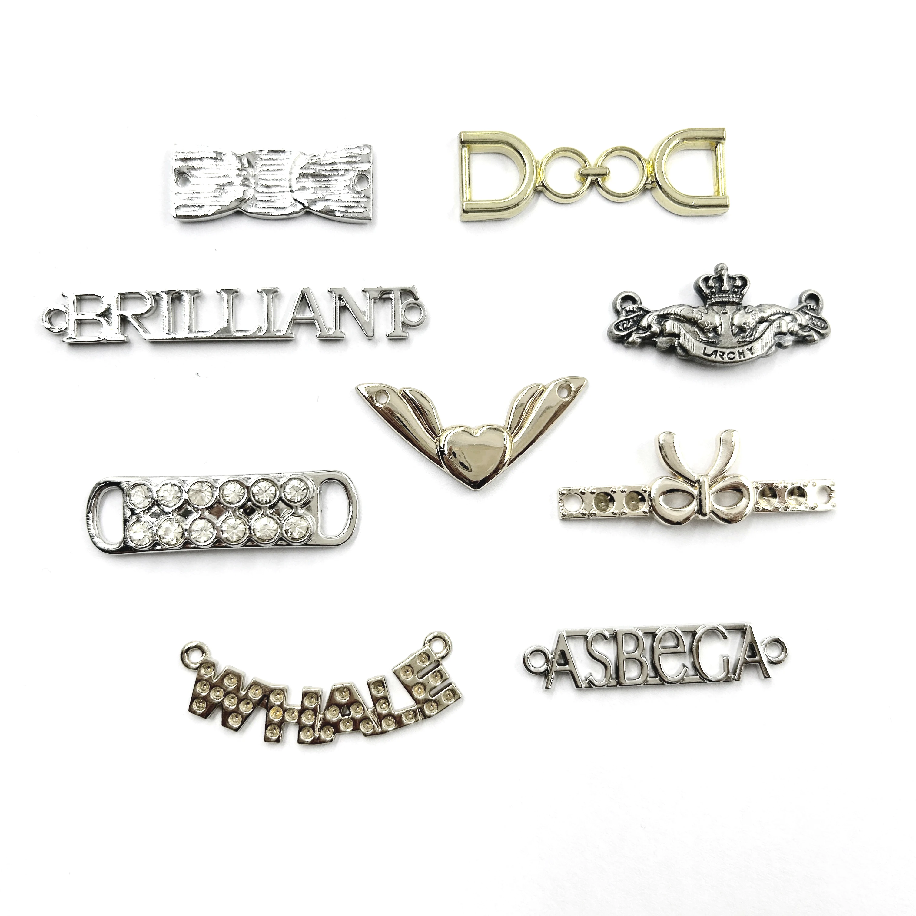 Super Quality Custom Metal Tag Sewing Logo Labels Tags for Clothing /Garment / Swimwear