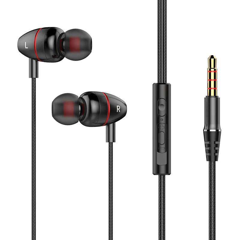 New OEM Wholesale 3.5mm Wired Metal Quality Stereo Headphone Noise Earbuds In Ear Earphone