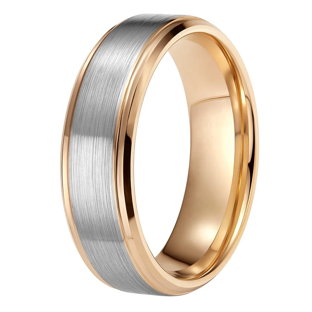 OLAN Fine Jewelry Rings 8MM Tungsten Carbide Engagement Ring Brushed Wedding Band for Men Women