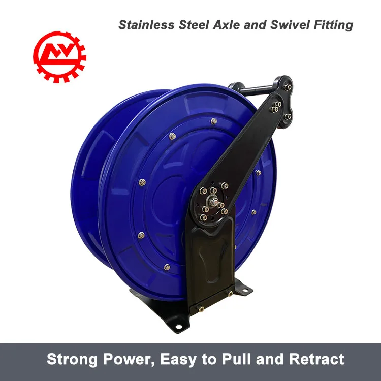 Commercial 3/8' 50FT Multipurpose Heavy Duty Retractable Auto Hose Reel for Water and Oil