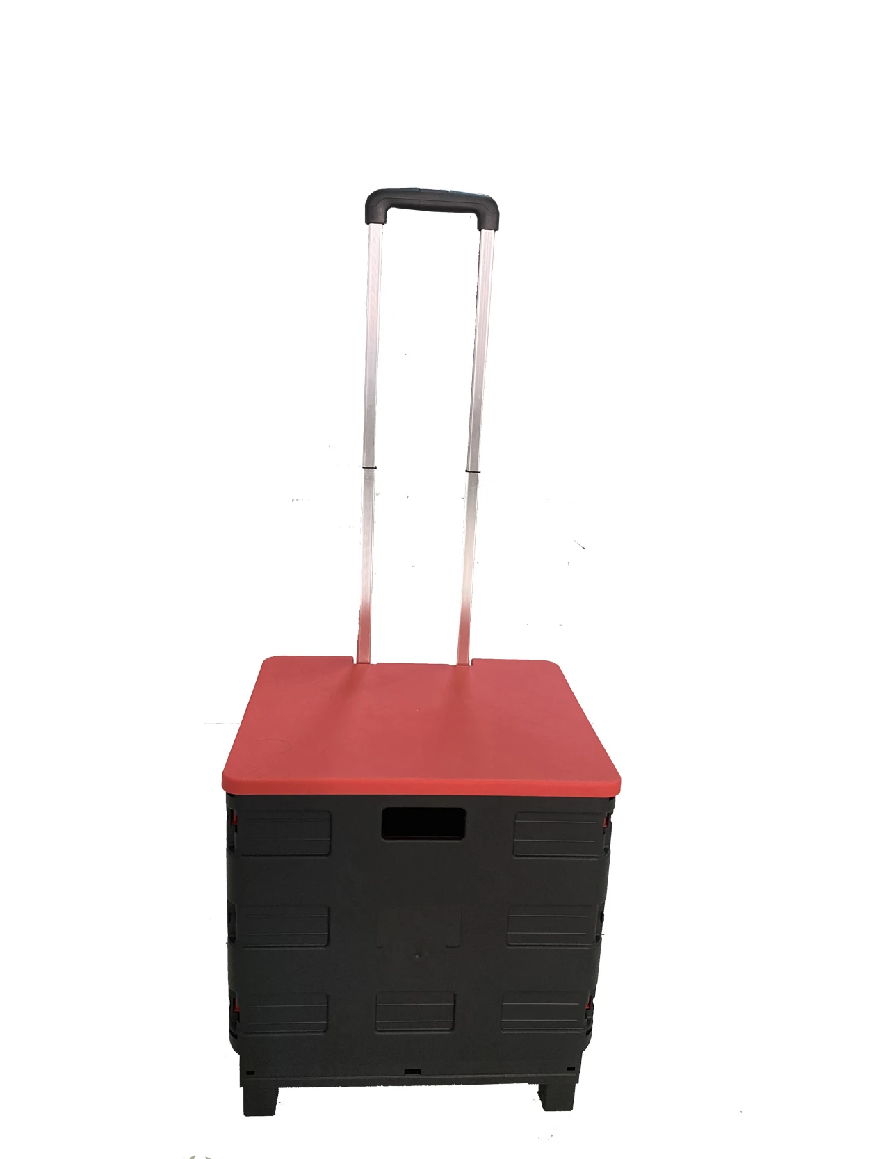 Wholesale OEM LOGO Foldable Shopping Trolley Box Portable Plastic Folding Grocery Cart with Lid Folding Handy Cart