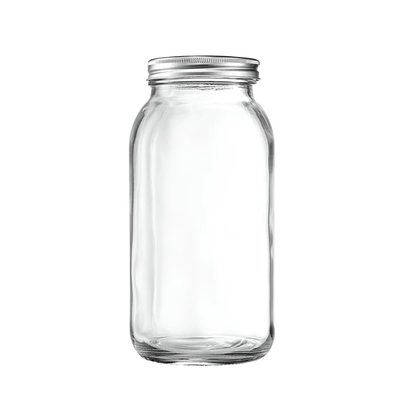 High temperature resistant square bottle sealed Mason jar glass bottle for canning, pickles, jam packaging