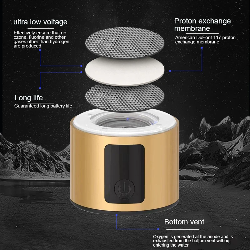 4500PPB Supersaturated Hydrogen Rich Water Cup USB/Electric Powered Cold Type  Food Grade PC ABS Bottle