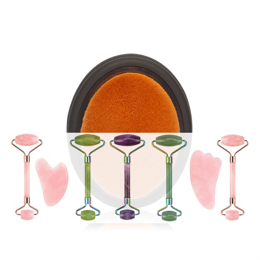 
Hot selling stone gua sha tool set 2 1 vibration in bagi jade roller facial for Global market 