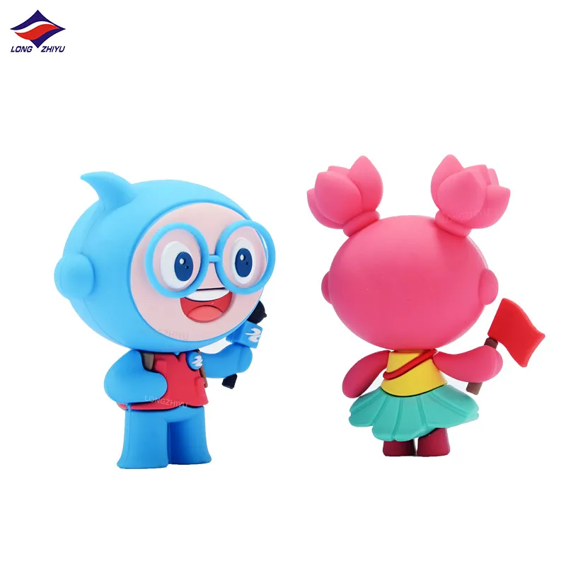Longzhiyu Custom 3D Cartoon Character Action Figure with Big Eyes Cute Mini PVC Figurine Miniature Model Toy Doll