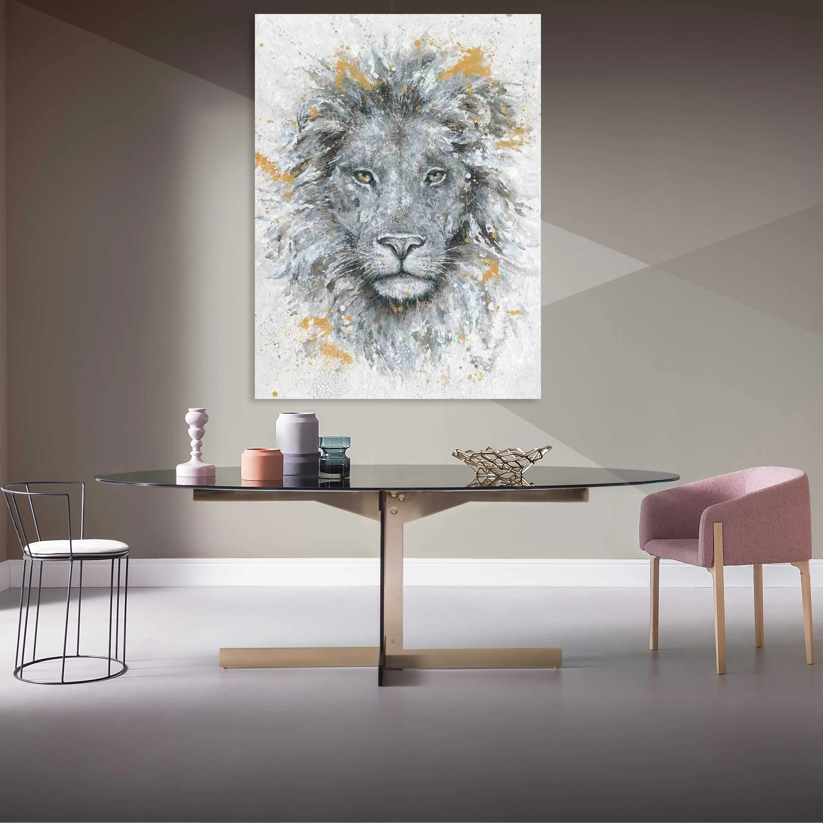 Абстрактные животные Artree товары для дома Настенная картина на холсте картины с белым львом для украшения
