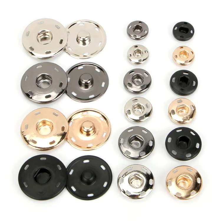 G&F Good Quality Sew On Metal Simple Two Parts Invisible Hidden Clothing Bags Home Textiles Press Snap Button