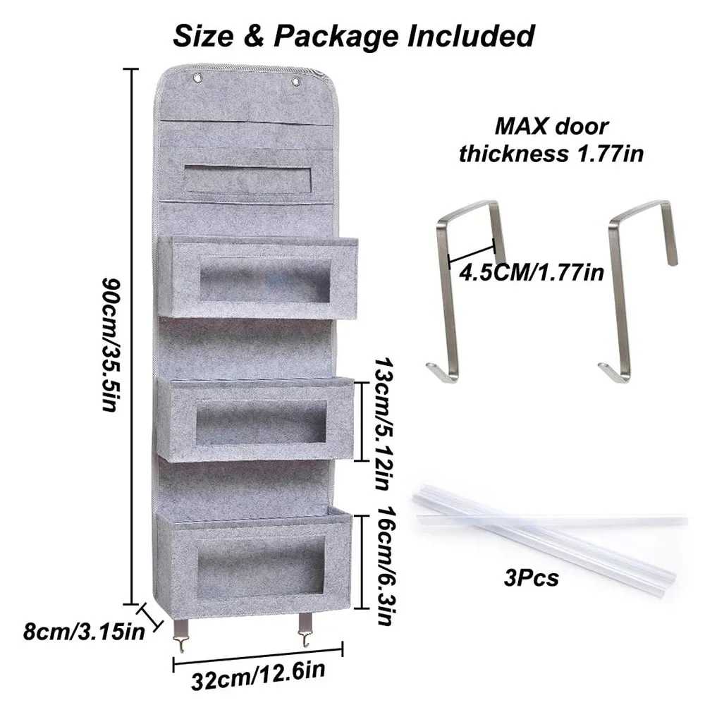 Upin Clear Window door Storage Bag Organization Flower Felt Wall Hanging Shelves