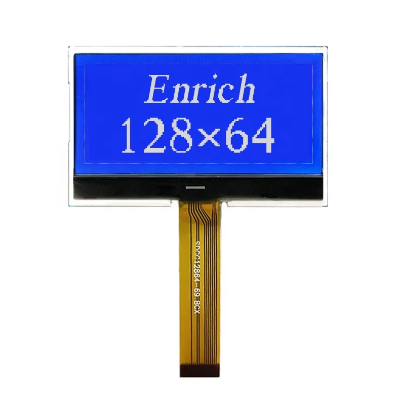 Enrich Shenzhen Custom factory 2.5 Inch 128x64 Dot Matrix LCD Display STN Blue Graphic LCD Module