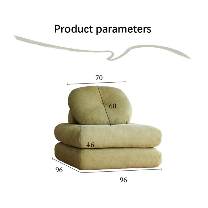 ATUNUS Futon Upholstered Sleeping Reading Couch Sofa Korean Bedroom Furniture Corduroy Fabric Floor Modular Sectional Sofa Set