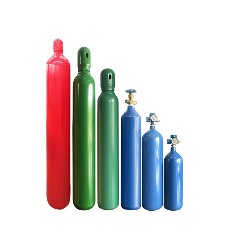 Factory Price  Empty Gas Cylinder Price 7L  140 DIA  150 BAR oxygen Nitrogen CO2 Argon gas tank gas tube with valve