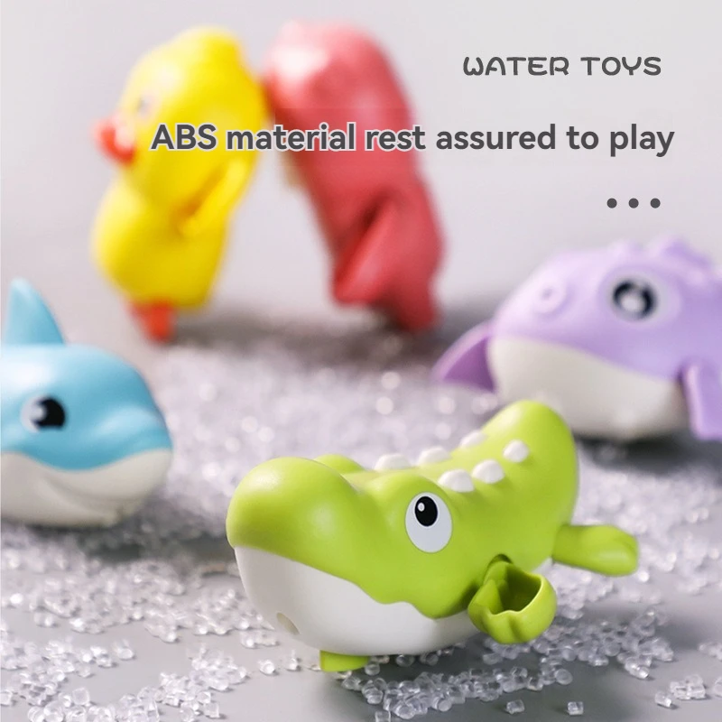 Wholesale baby lovely bathroom bath wind up novelty watertoys Shark animal toy