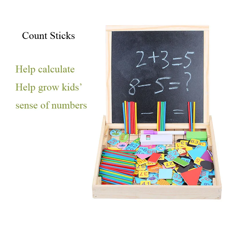 2022 Hot Sale Educational Kids Toy Wonderful Multi-functional Wooden Magnetic Box for Kids Learning Spell Read Write Count