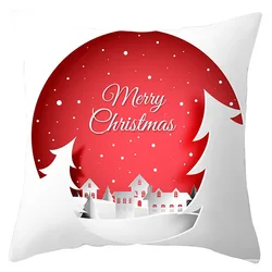 New Santa Claus Elk Snowflake Cushion Cover, Festive Home Decor Sofa Cushion Cove