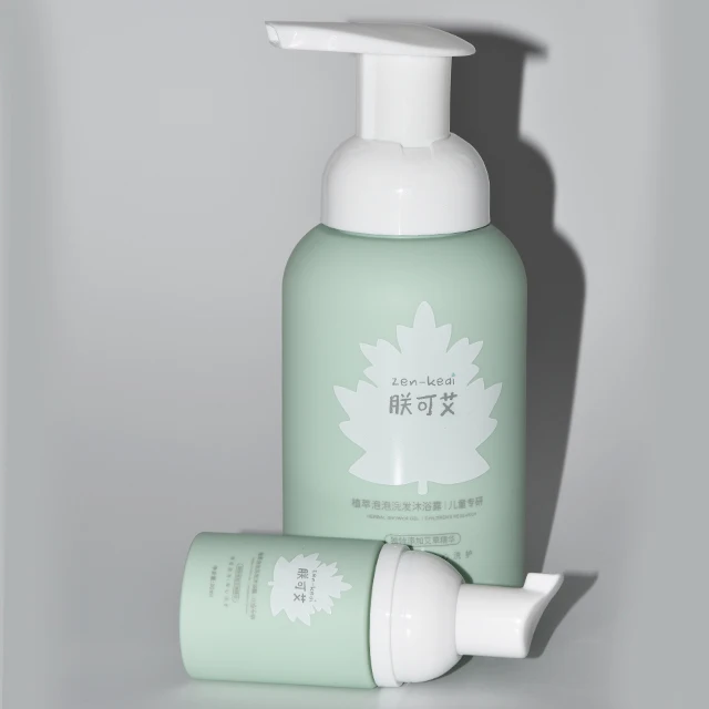 Safe and Harmless PET 50ml  Baby Shampoo 250ml Green Blue Packaging Set  for Kids Products Children Skincare Plastic Foam Bottle