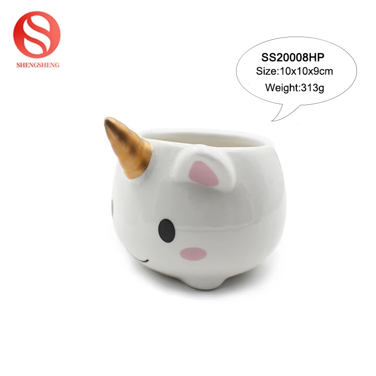 Custom logo high quality white porcelain buddha head flower pot ceramic planter pot for home decoration