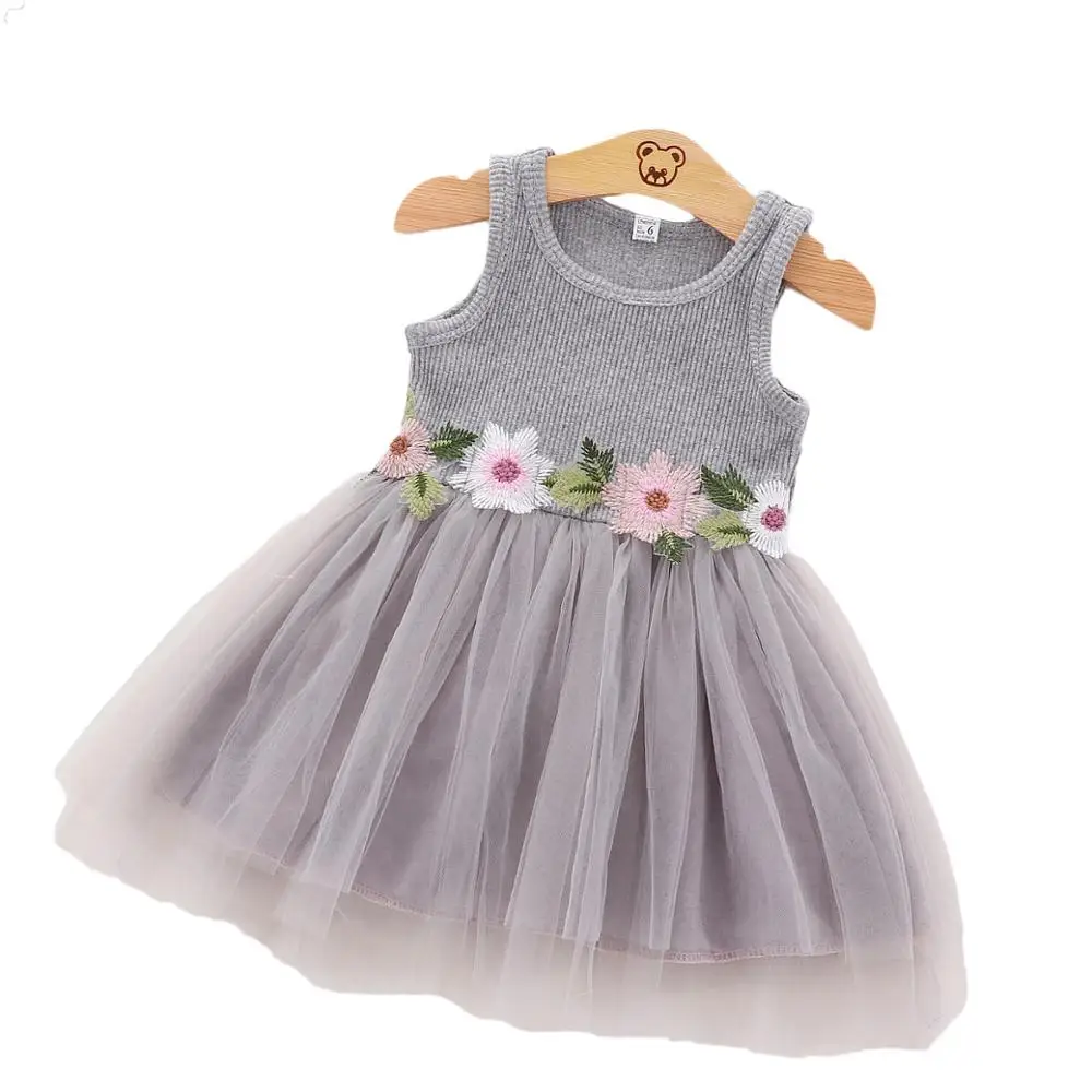 Wholesale 2020 sleeveless gauze beautiful toddler flower girl dresses