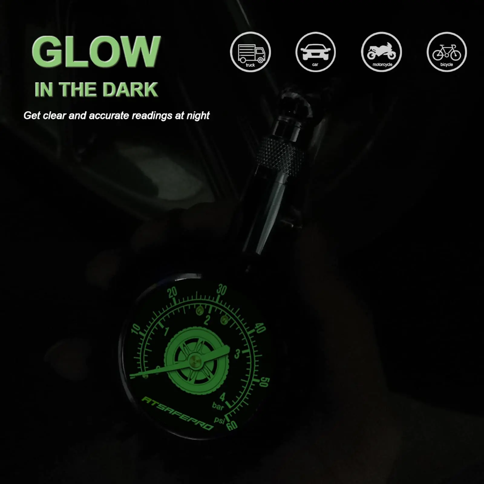 High Quality Custom Logo Dial Tyre Wireless Pressure Gauge Meter  for  Car, Truck