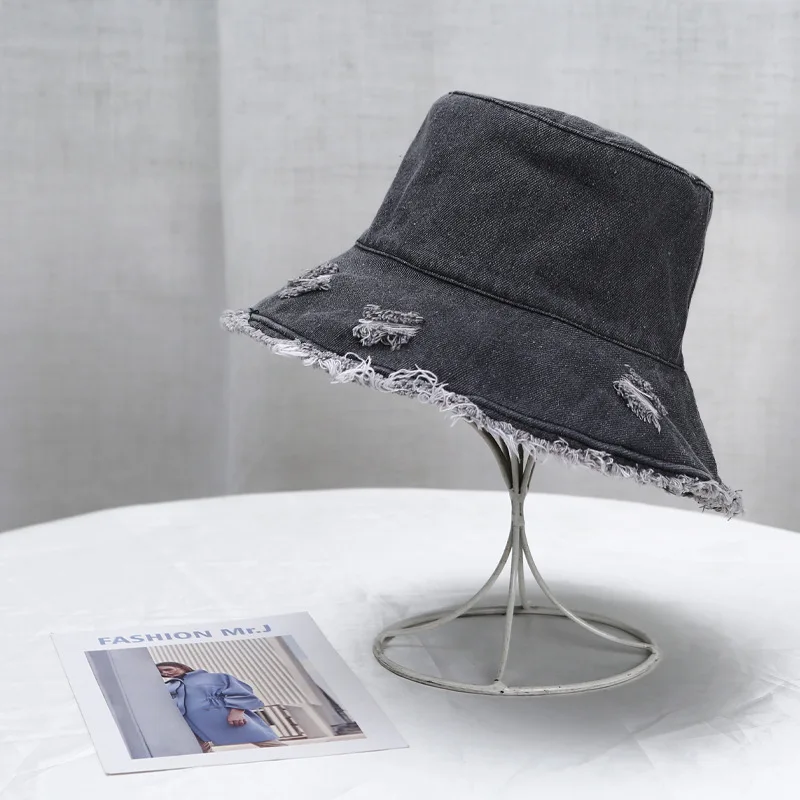 Denim Bucket Hats for Women Men Casual Jean Fisherman Cap Packable Outdoor Sun Hats