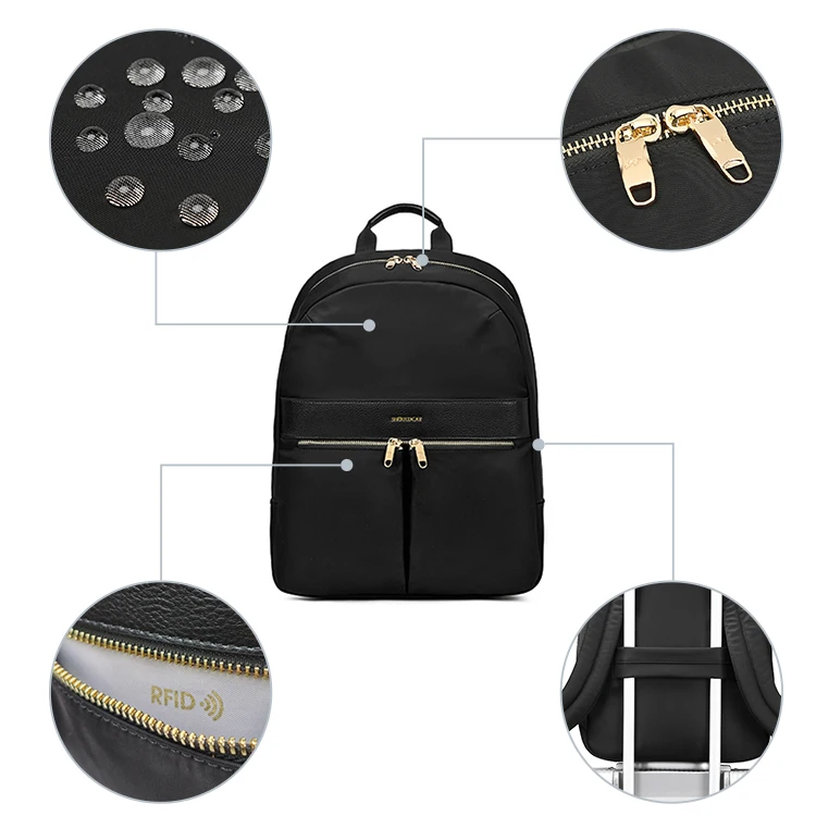 Custom Logo Durable Business Travel Waterproof Black Women Laptop Backpack Cheap 13.3/14/15.6 Inch Student Laptop Backpack