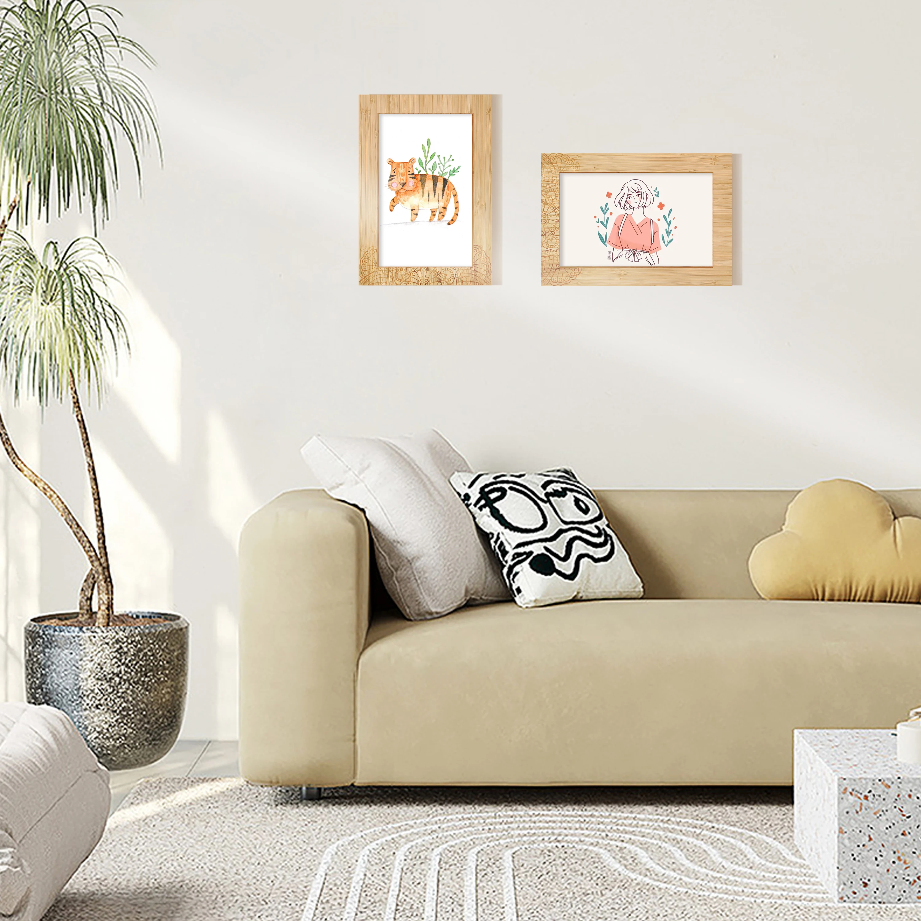 YCZM  Natural Eco-friendly High Quality Creative Bamboo Photo Frame